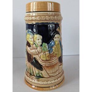 Vintage Collectible Embossed German Beer Stein Made in Japan 7 Inch Tall